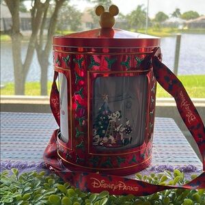 Disney Red Holiday musical popcorn bucket, new, never used, adult collector